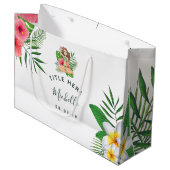 Tropical Aloha Luau Gastgeschenk Hochzeit Große Geschenktüte (Vorderseite Schrägansicht)