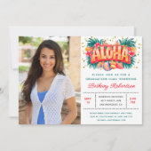 Tropical Aloha Luau Graduation Party Foto Einladung (Vorderseite)