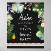 Tropical Aloha Luau Hawaiian Party Begrüßungszeich Poster (Vorne)