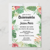 Tropical Aloha Luau Quinceanera Party Invite 15. Einladung (Vorderseite)