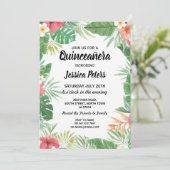Tropical Aloha Luau Quinceanera Party Invite 15. Einladung (Stehend Vorderseite)
