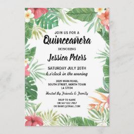Tropical Aloha Luau Quinceanera Party Invite 15. Einladung