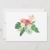 Tropical Aloha Luau Summer Flora Abschluss Foto Einladung (Rückseite)
