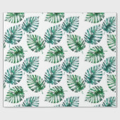 Tropical Aloha Monstera Blätter Muster Geschenkpapier (Flach)