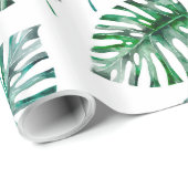 Tropical Aloha Monstera Blätter Muster Geschenkpapier (Rolleneckpunkt)