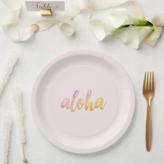 Tropical Aloha Pappteller (Hochzeit)
