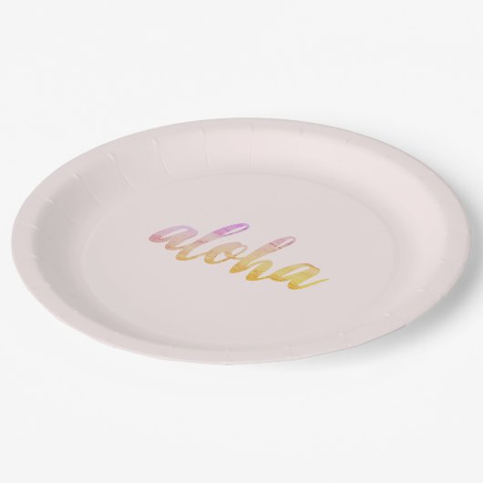 Tropical Aloha Pappteller (Schrägansicht)