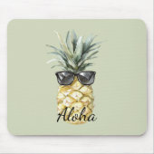 Tropical Aloha Pineapple with Sunglasses Mousepad (Vorne)