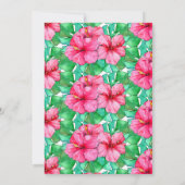 Tropical Aloha Pink Hibiskus 1. Geburtstag Einladung (Rückseite)