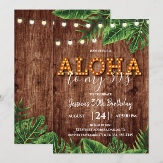 Tropical Aloha Rustikale Einladung zum Geburtstag