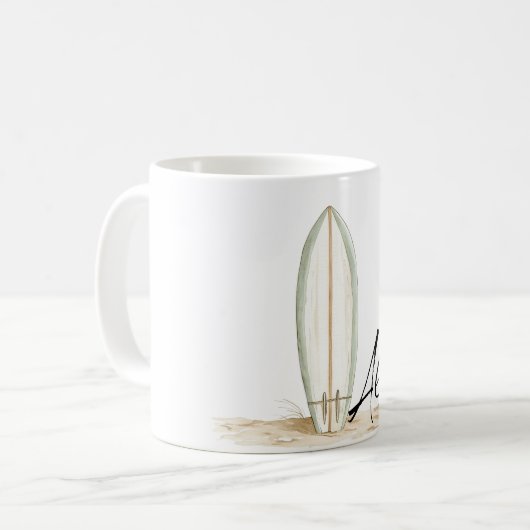 Tropical Aloha Surf Board Kaffeetasse (Vorderseite Links)