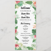 Tropical Aloha Wedding Program Blume Palms Programm (Vorderseite)