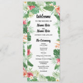 Tropical Aloha Wedding Program Blume Palms Programm (Vorne/Hinten)