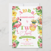 Tropical Aloha Zwei süße luau Party Geburtstag Einladung (Vorderseite)