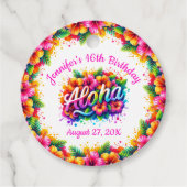 Tropical Alpha Hawaiian Birthday Luau Geschenkanhänger (Vorderseite)