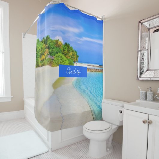 Tropical and Ocean Beach Family Duschvorhang (Beispiel)