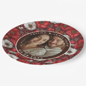 Tropical Anemones Accent Summer Wedding Pappteller (Schrägansicht)