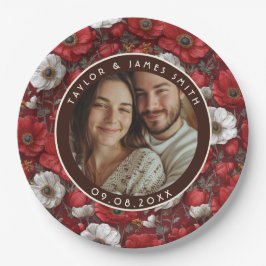 Tropical Anemones Accent Summer Wedding Pappteller