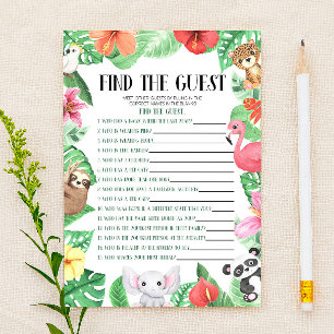 Tropical Animal findet das Baby Duschspiel Briefpapier