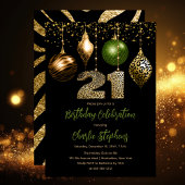 Tropical Animal Skin Baubles 21. Geburtstag Party Einladung