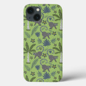 Tropical animals seamless pattern green and grey Case-Mate iPhone hülle (Rückseite)