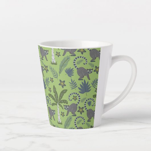 Tropical animals seamless pattern green and grey milchtasse (Rechts)