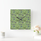 Tropical animals seamless pattern green and grey quadratische wanduhr (Zuhause)