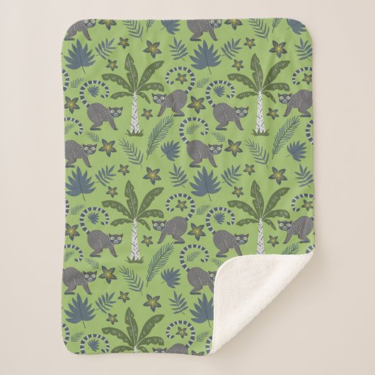 Tropical animals seamless pattern green and grey sherpadecke (Vorderseite)