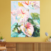 Tropical Anthurium Canvas Art Print Leinwanddruck (Insitu (Wohnzimmer))