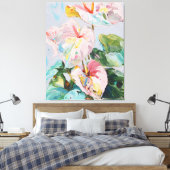 Tropical Anthurium Canvas Art Print Leinwanddruck (Insitu (Schlafzimmer))