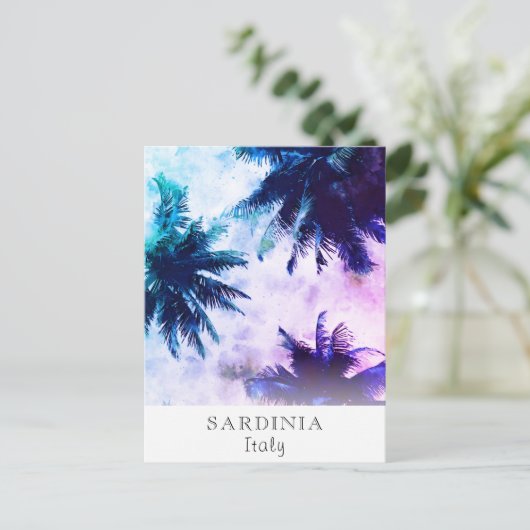 *~* Tropical AP25 Reisen Personalize Palm Tree Postkarte (Stehend Vorderseite)