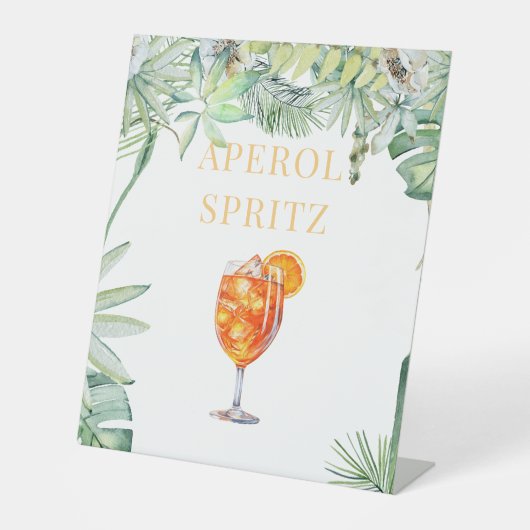 Tropical Aperol Spritz Drink Pedestal Sign Sockelschild (Vorderseite)