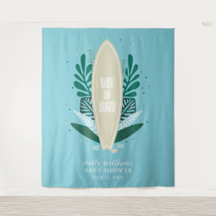 Tropical Aqua Baby an Bord Tapestry Wandteppich
