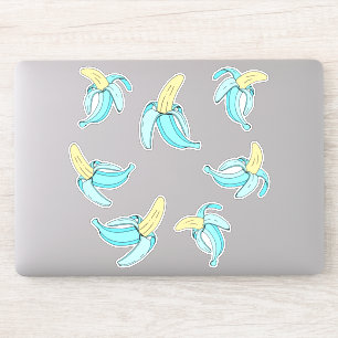Tropical Aqua Blue Banana Frucht Aufkleber