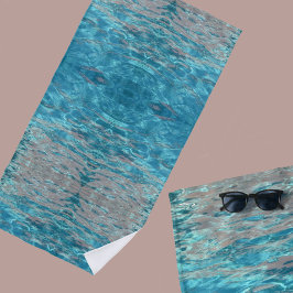 Tropical Aqua Blue und Coral Boho Chic Strandtuch