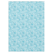 Tropical Aqua White Orchias Hibiskus Floral Tischdecke (Vorderseite)