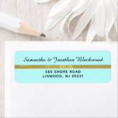 Tropical Aqua Writed Script Return Address Label (Insitu)