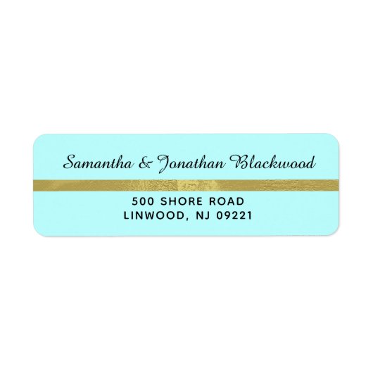 Tropical Aqua Writed Script Return Address Label (Vorne)
