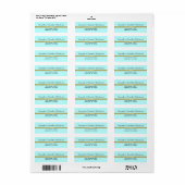 Tropical Aqua Writed Script Return Address Label (Vorne)