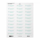 Tropical Aquamarin Palm Tree Return Address Label (Vorne)