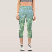 Tropical Aquamarine Capri Leggings (Vorderseite)