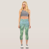 Tropical Aquamarine Capri Leggings (Vorderseite)