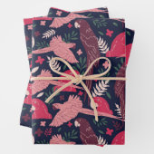 Tropical Ara Parrot Leaves Pattern Geschenkpapier Set (Beispiel)