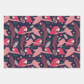 Tropical Ara Parrot Leaves Pattern Geschenkpapier Set (Vorderseite)