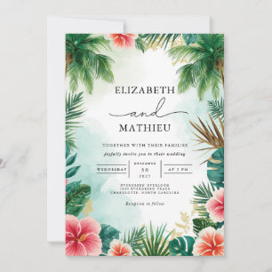 Tropical Arch Foliage Wedding Einladung