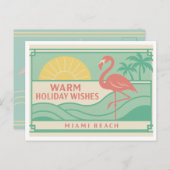 Tropical Art Deco Flamingo Holiday Postcard Postkarte (Vorne/Hinten)