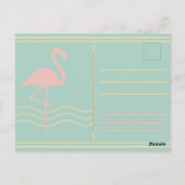 Tropical Art Deco Flamingo Holiday Postcard Postkarte (Rückseite)