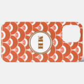 Tropical Art Deco Scalloped Muster Monogram Case-Mate iPhone Hülle (Rückseite (Horizontal))