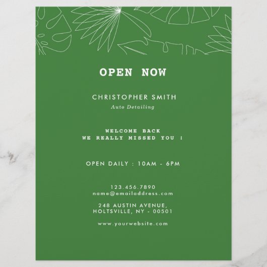 Tropical Auto Detection Service Flyer (Vorne)