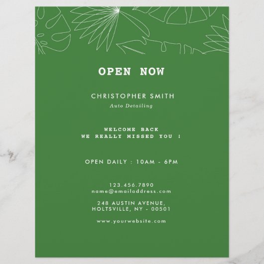 Tropical Auto Detection Service Flyer (Hinten)